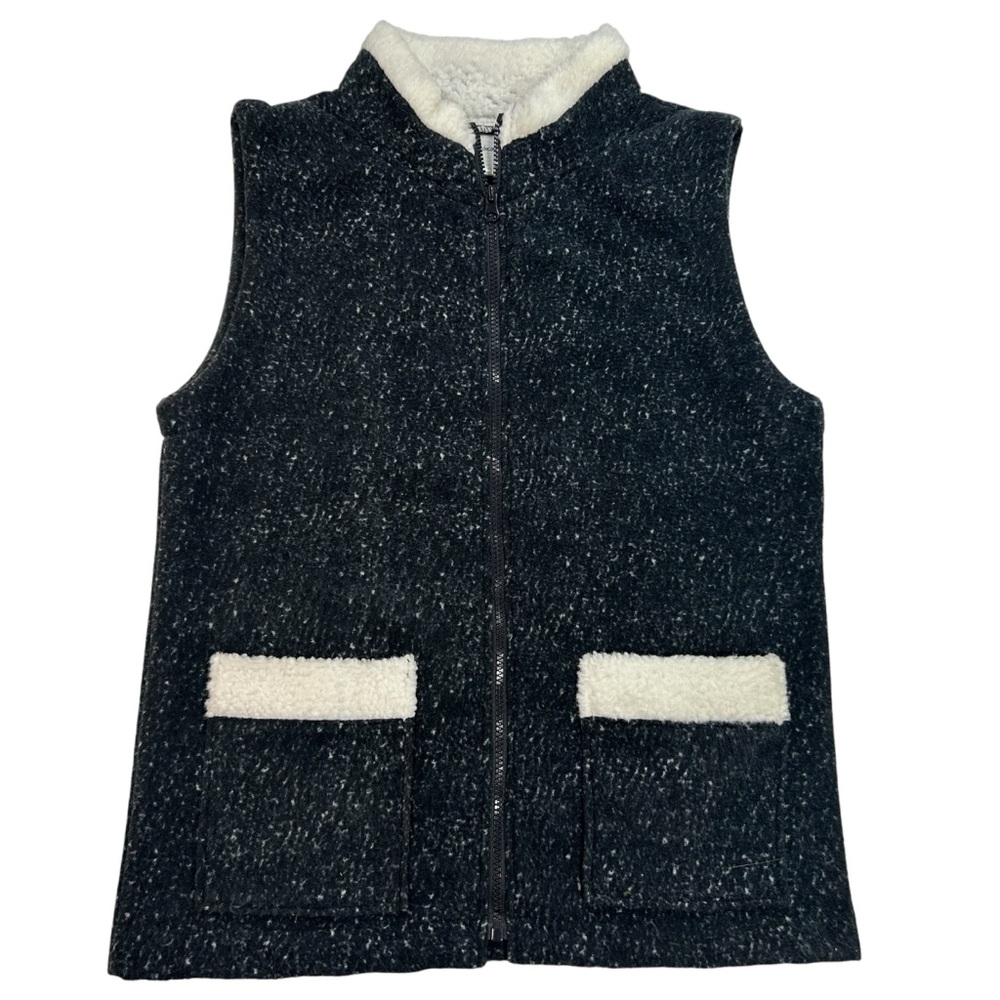 NWT Decorated Originals Sherpa Trim Fleece Vest Size M Women's